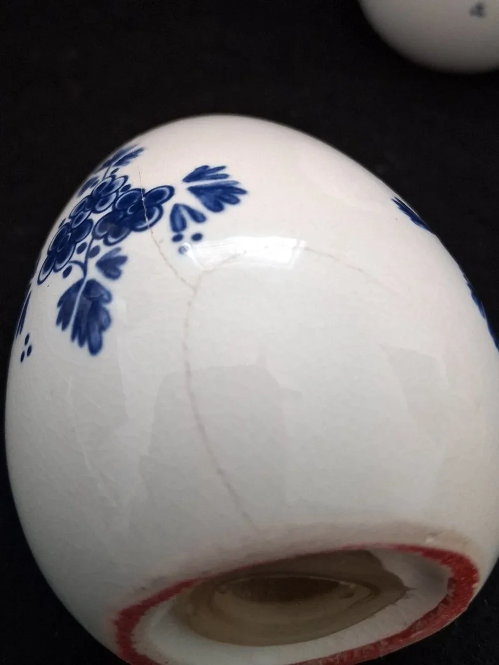 Vintage Delft Blue Hand Painted Egg-Shaped Salt and Pepper Shakers Windmill - Picture 8 of 10